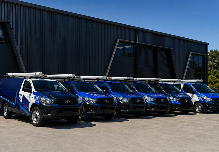 Fleet of Bossley Park Blocked Drains plumbing vans